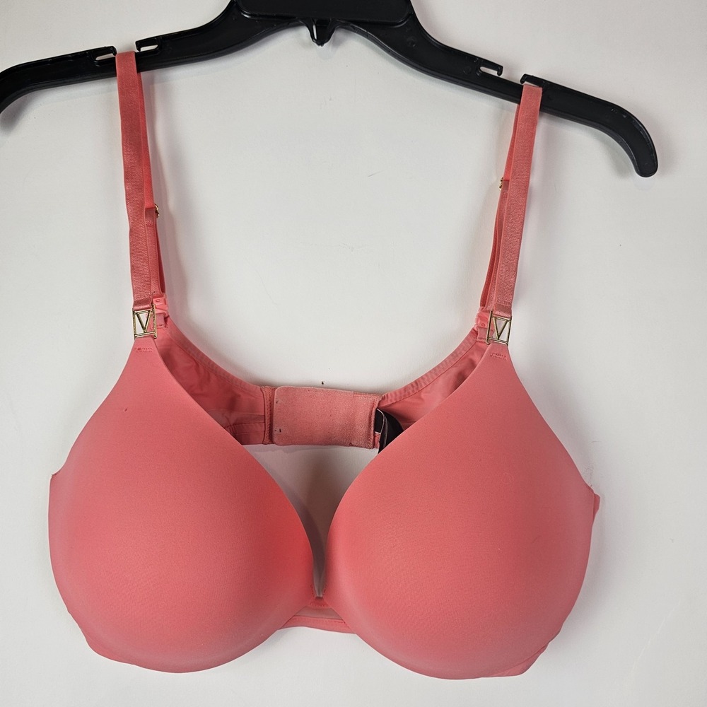 Victoria's Secret Uplift Plunge Bra Size 36D Coral Orange